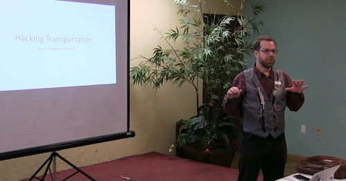 Andrew giving a talk
